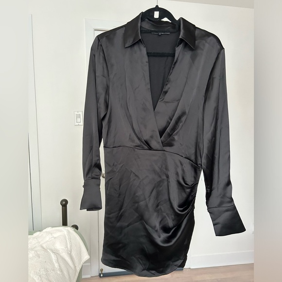 Dynamite Black Satin Dress - Size Medium - Picture 2 of 4